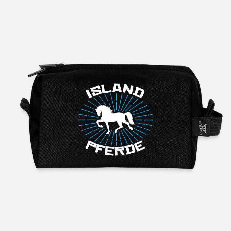 Pferde Isländer Statement Islandpferde Pferdeliebe - Recycelte Kulturtasche - Schwarz