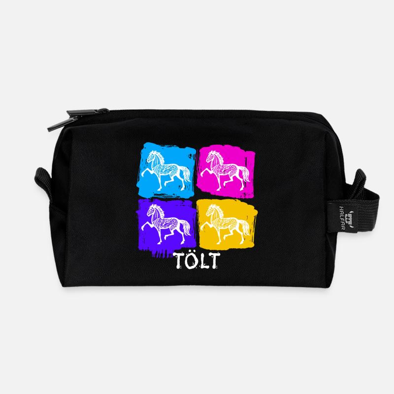 Islandpferde Pferde Tölt Spruch Pferdeliebe - Recycelte Kulturtasche - Schwarz