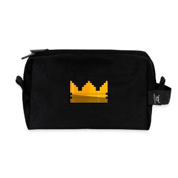 Couronne royale / Krone - Pixelart - Trousse de toilette en tissu recyclé - noir - Devant