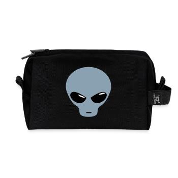 Alien design - Recycled Toiletry Zip Bag - black - Front
