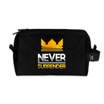 NEVER SURRENDER (Gelb) + King Crown - Gaming - Recycelte Kulturtasche - Schwarz - Vorne