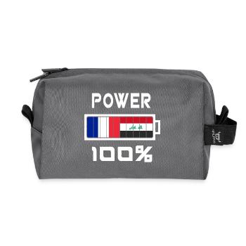 Iraq and France are in power - Recycled Toiletry Zip Bag - anthracite - Front