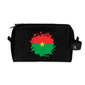blob drapeaux burkina-faso - Trousse de toilette en tissu recyclé - noir - Devant