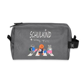 Back to school - Recycled Toiletry Zip Bag - anthracite - Front