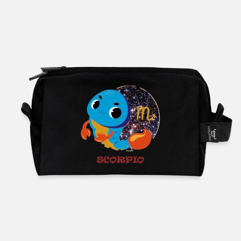 Sternzeichen Skorpion - Recycelte Kulturtasche - Schwarz