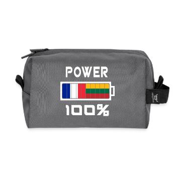 Lithuania and France feed 100% - Recycled Toiletry Zip Bag - anthracite - Front