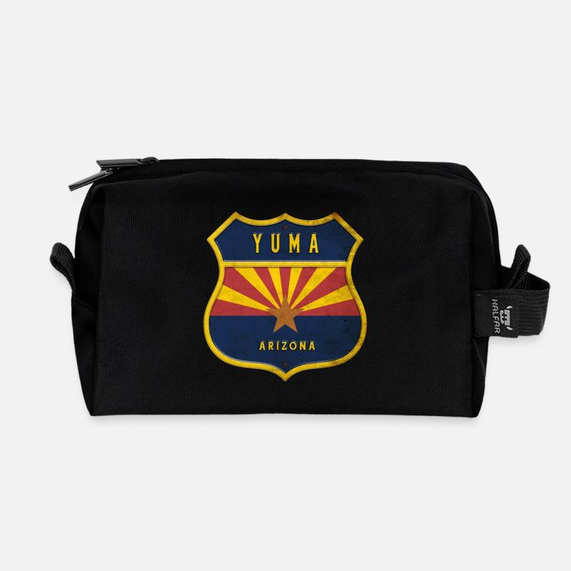 Yuma Arizona Flaggen Wappen Design - Recycelte Kulturtasche - Schwarz