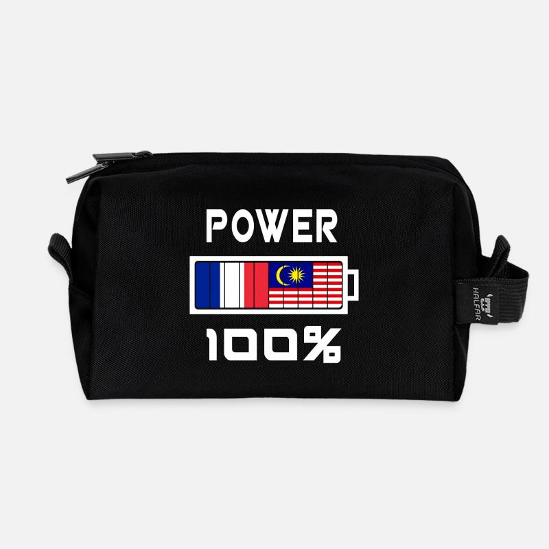 Malaysia und Frankreich machen 100% - Recycelte Kulturtasche - Schwarz