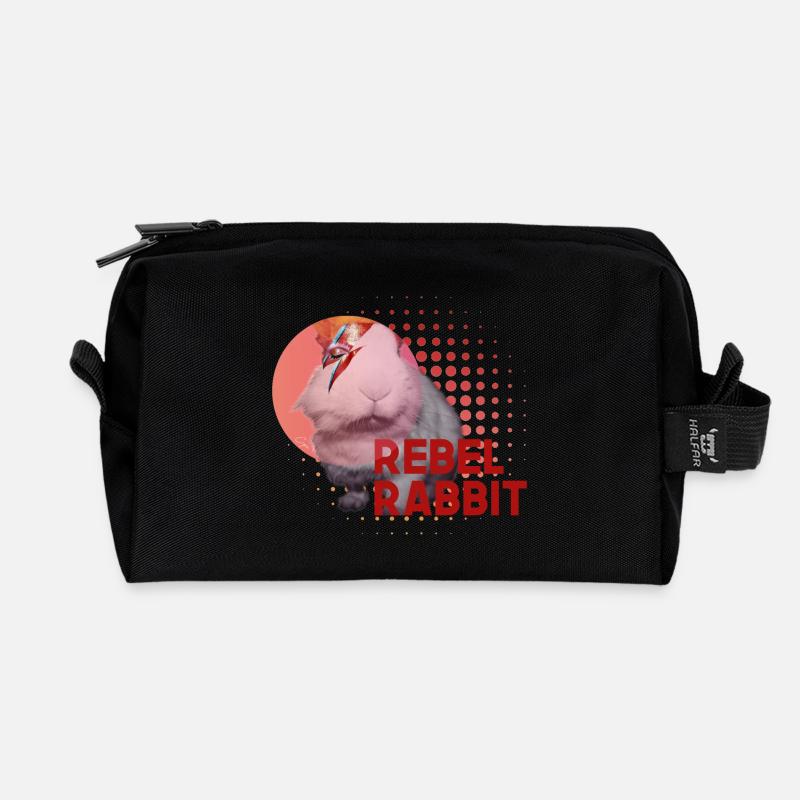 Rebellenkaninchen - Recycelte Kulturtasche - Schwarz