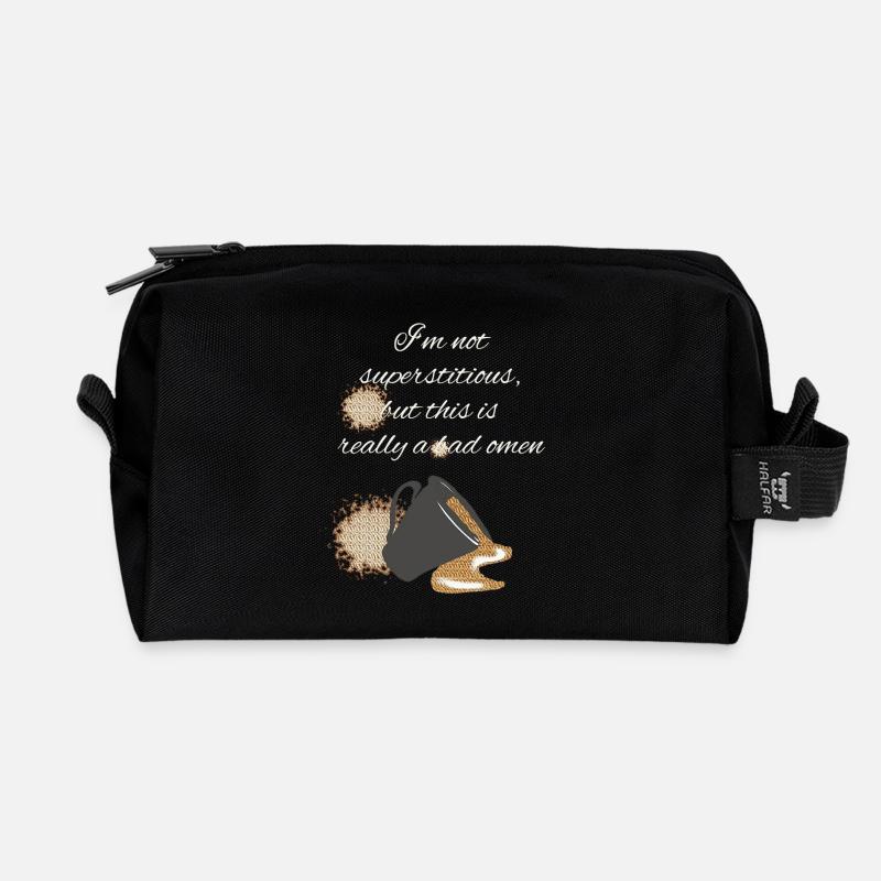 kaffee fan, really bad omen, oberteil mit kaffeesp - Recycelte Kulturtasche - Schwarz