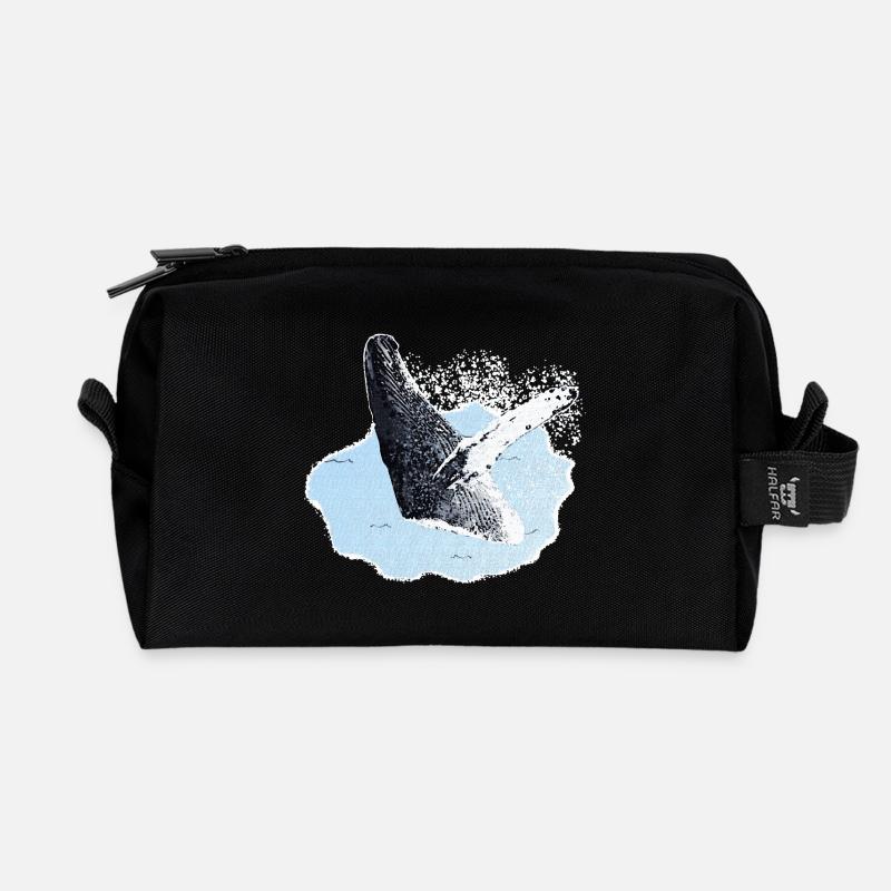 meerestiere, Buckelwal, walliebhaber - Recycelte Kulturtasche - Schwarz