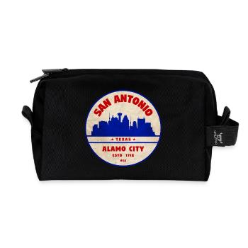 San Antonio Skyline Retro Abzeichen - Recycelte Kulturtasche - Schwarz - Vorne