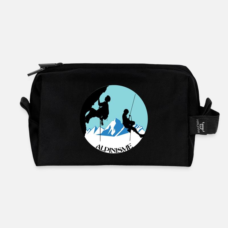 Bergsteigen - Recycelte Kulturtasche - Schwarz