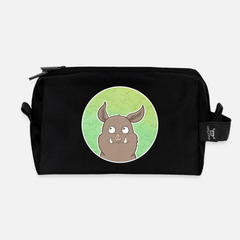 Wild boar - Recycled Toiletry Zip Bag - black