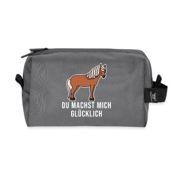 Pferde Cool Statement Pferdenarr Isländer - Recycelte Kulturtasche - Anthrazit - Vorne