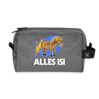Islandpferde Islandponys Statement Pony Pferdefan - Recycelte Kulturtasche - Anthrazit - Vorne