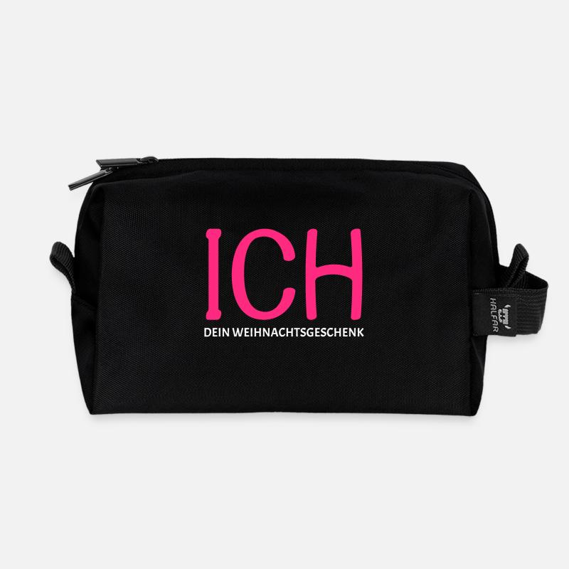 Ich Dein Weihnachtsgeschenk - Recycelte Kulturtasche - Schwarz