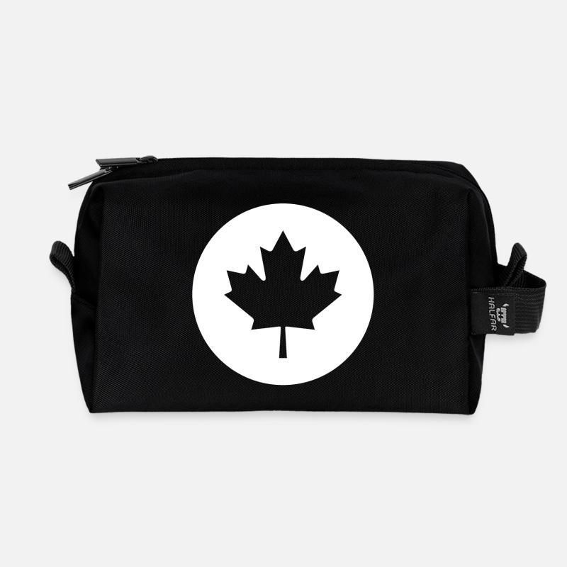 Canada, j'aime le canada, j'adore le canada - Trousse de toilette en tissu recyclé - noir