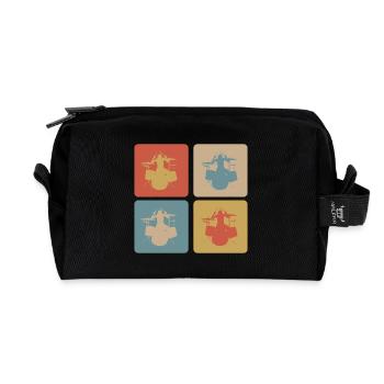 design du tambour - Trousse de toilette en tissu recyclé - noir - Devant