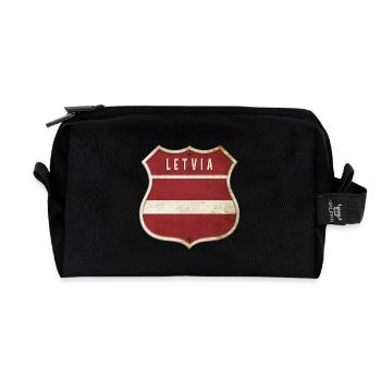 Lettland Wappen Flaggen Design - Recycelte Kulturtasche - Schwarz - Vorne