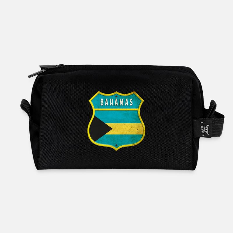 Bahamas Wappen Flaggen Design - Recycelte Kulturtasche - Schwarz