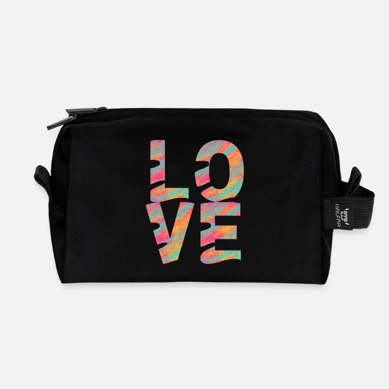 LOVE - Recycled Toiletry Zip Bag - black