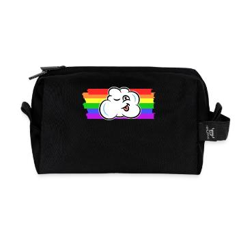 Arc-en-ciel Droits des homosexuels LGBT transgenres - Trousse de toilette en tissu recyclé - noir - Devant