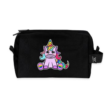 Licorne LGBT Droits de la sexualité homosexuelle - Trousse de toilette en tissu recyclé - noir - Devant