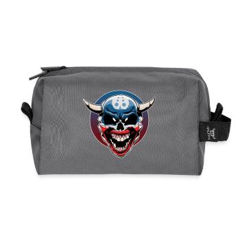 Evil clown skull with demonic laughter - Recycled Toiletry Zip Bag - anthracite - Front