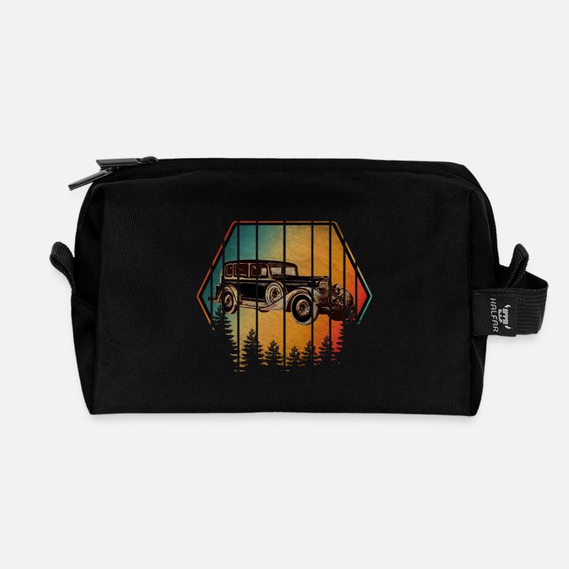 OLDTIMER - Recycelte Kulturtasche - Schwarz