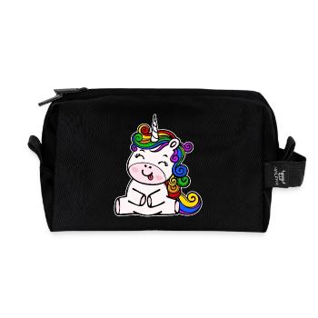 Droits de l’homme homosexuels Licorne Tolérance LGBT - Trousse de toilette en tissu recyclé - noir - Devant
