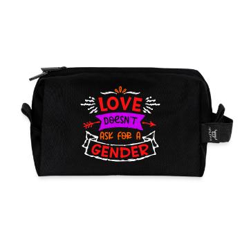 Égalité des droits Droits LGBT de l’amour homosexuel - Trousse de toilette en tissu recyclé - noir - Devant