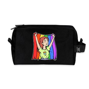 Regenbogenfahne Beziehung Lgbt Menschenrechte - Recycelte Kulturtasche - Schwarz - Vorne