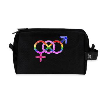 Mariage homosexuel arc-en-ciel lgbt amour - Trousse de toilette en tissu recyclé - noir - Devant