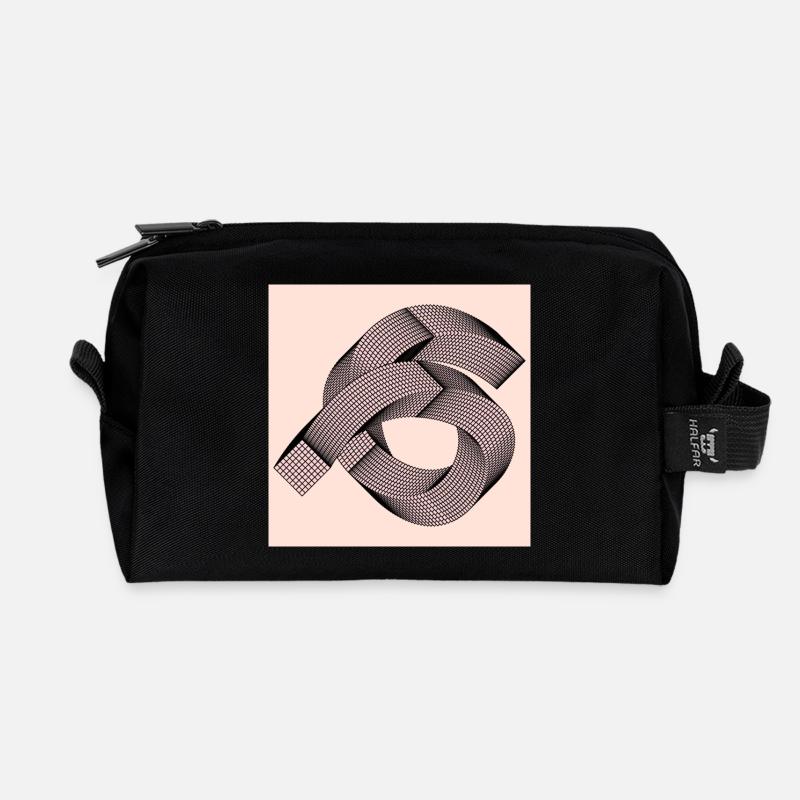 Grafisches Muster - Recycelte Kulturtasche - Schwarz