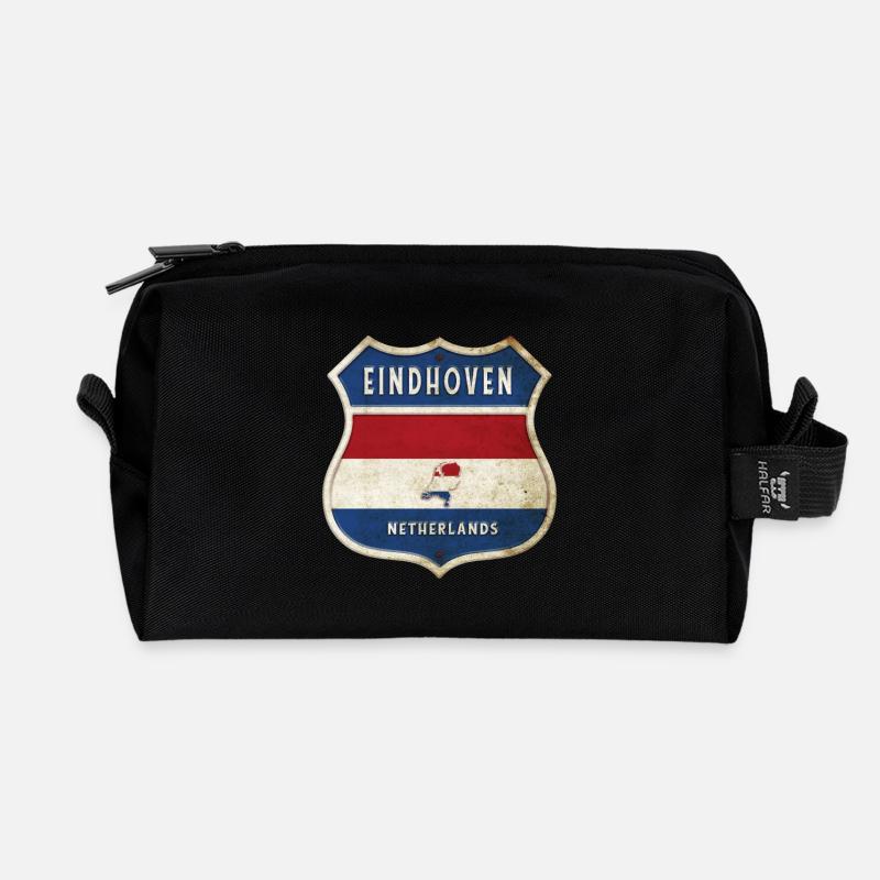 Eindhoven Niederlande Wappen Design - Recycelte Kulturtasche - Schwarz