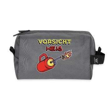 Feuerwehr Feuer Statement Brennen Brandschutz - Recycelte Kulturtasche - Anthrazit - Vorne