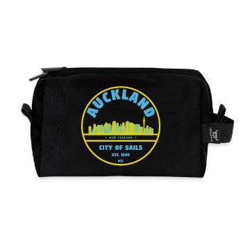 Ville d’Auckland City of Sails Skyline - Trousse de toilette en tissu recyclé - noir - Devant