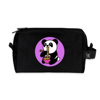 Panda Manga Anime Comic Culture Pop Japonais - Trousse de toilette en tissu recyclé - noir - Devant