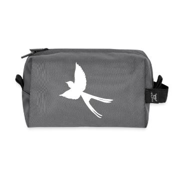 rauchschwalbe silhouette, tiermotive unisex - Recycelte Kulturtasche - Anthrazit - Vorne