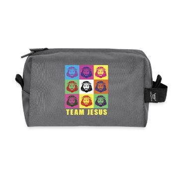 Team Jesus - Recycled Toiletry Zip Bag - anthracite - Front