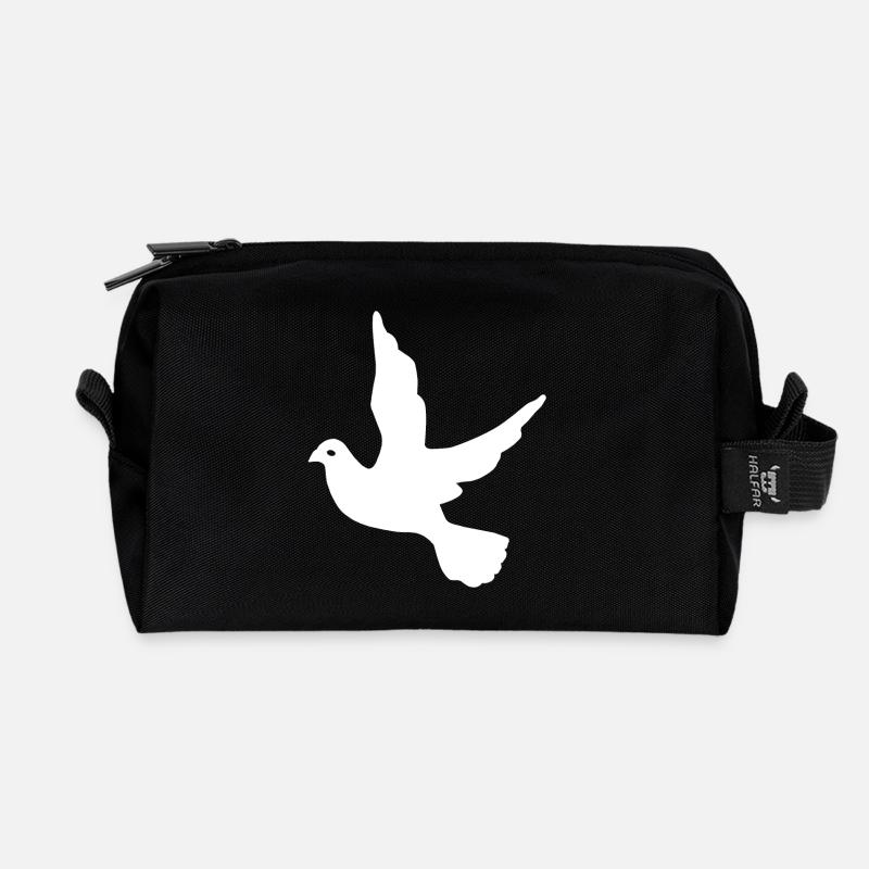 Haustaube, Vogelsilhouette - Recycelte Kulturtasche - Schwarz