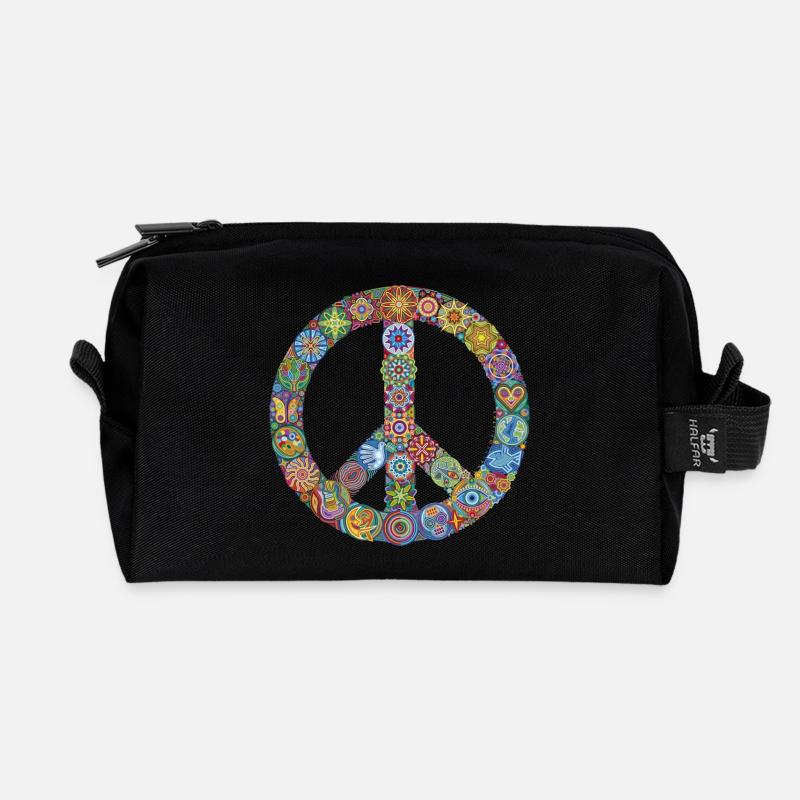 Mehr-Frieden-Feiern-Zeichen - Recycelte Kulturtasche - Schwarz