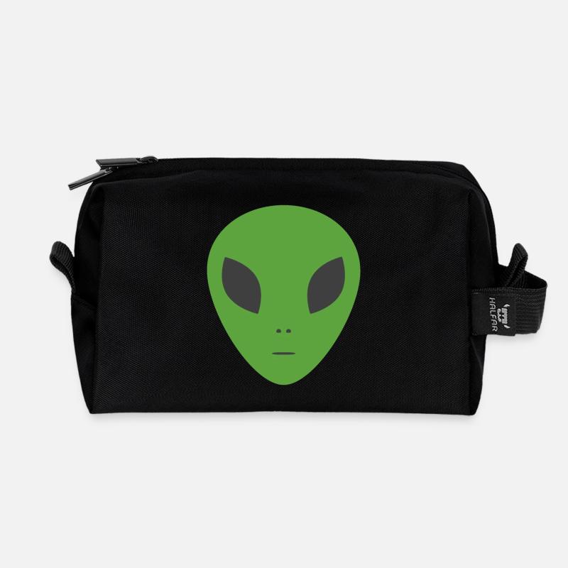 Green Alien - Recycled Toiletry Zip Bag - black