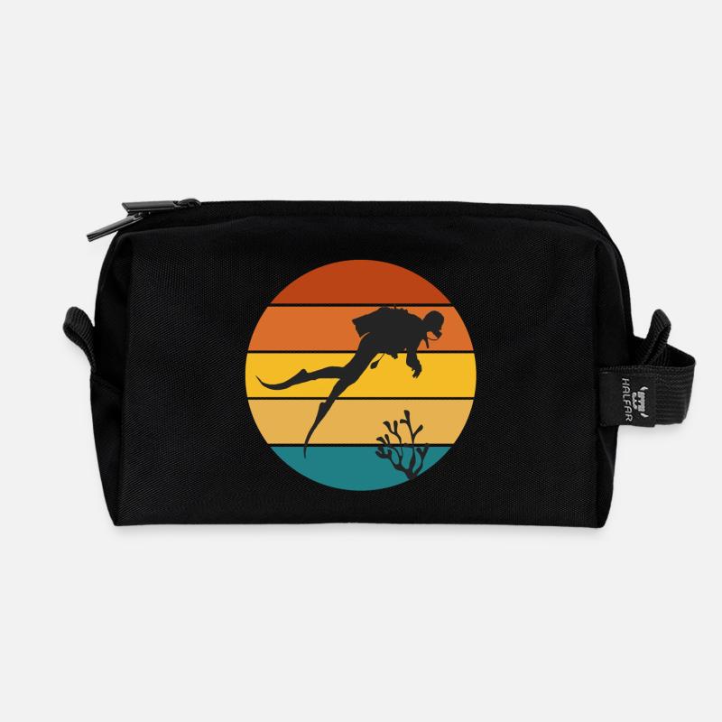 Scuba diving, diving - Recycled Toiletry Zip Bag - black