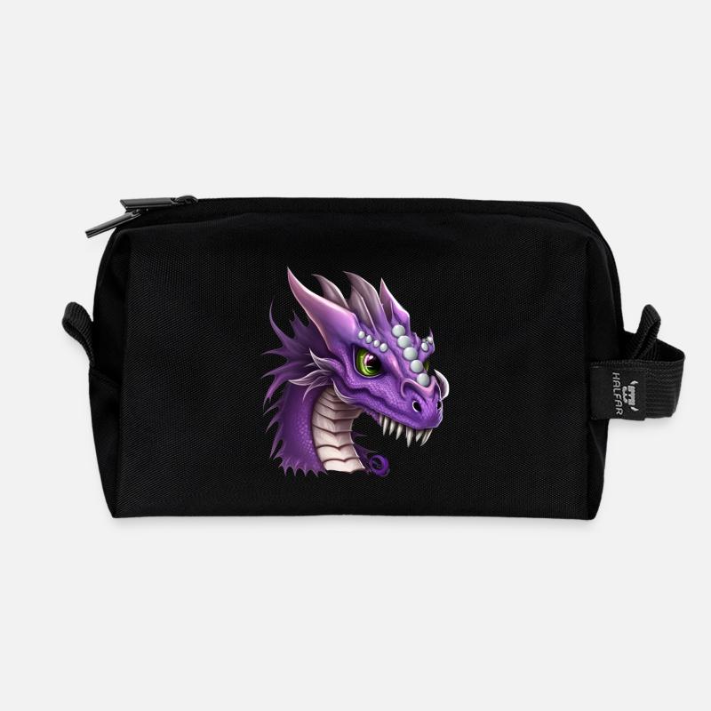 Lila Fantasy Drache - Recycelte Kulturtasche - Schwarz