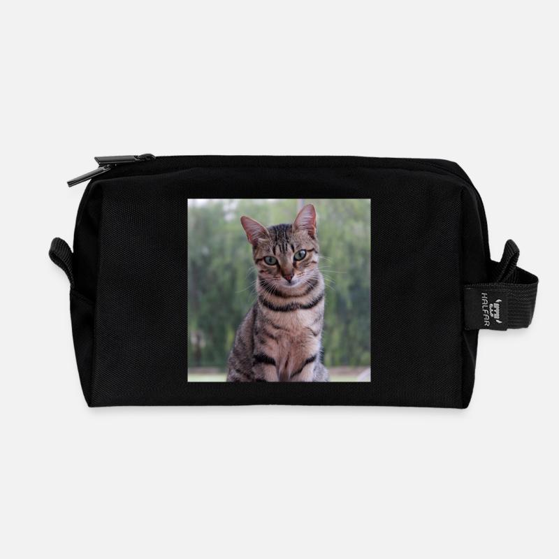 Katze Kätzchen Poster quadratisch Katzenposter - Recycelte Kulturtasche - Schwarz