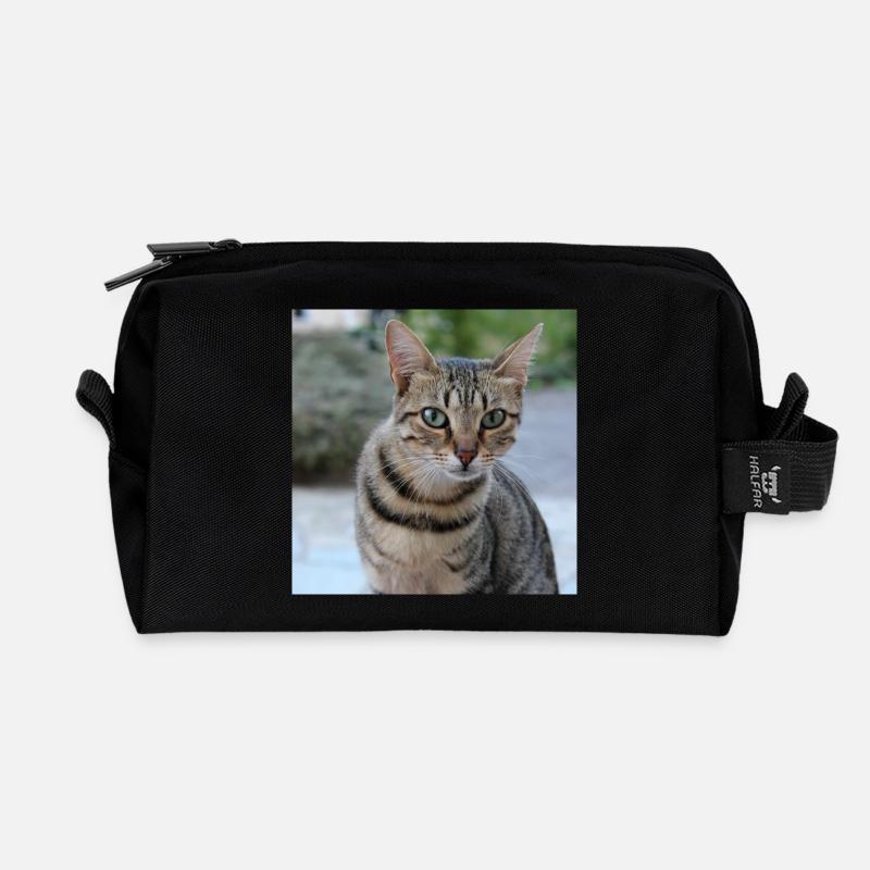Katze Kätzchen Poster quadratisch Katzenposter - Recycelte Kulturtasche - Schwarz