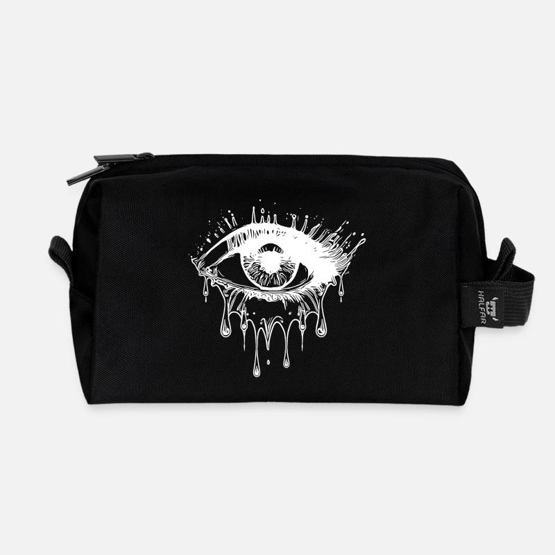 Weinendes Auge Realistischer Tattoo Style - Recycelte Kulturtasche - Schwarz