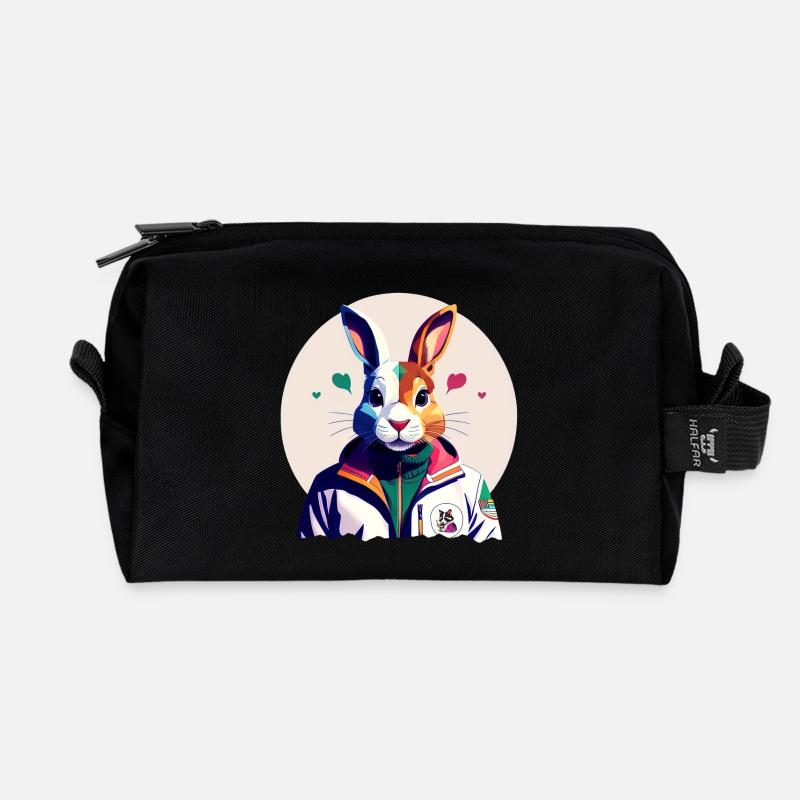 Hase, Osterhase - Recycelte Kulturtasche - Schwarz